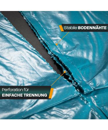Hinrichs 240L Extra Strong Garbage Bags - 15 Rolls of Tearproof Recycling LDPE Waste Bags for Garden Household & Construction - 100x125 cm Blue Sacks - Buy Online on SooperMarket.com