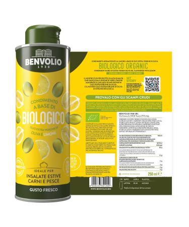 Benvolio Bio Lemon Oil 250ml - Cold Pressed Olive Oil with Real Lemon - Perfect for Salads Meat & Fish - 100% Natural Rich in Vitamins E & C - Buy Online on SooperMarket.com