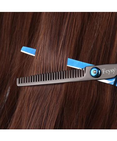 Fcysy Professional Hair Thinning Scissors Set - Blue Hairdressing Shears Kit with Comb for Barber and Hairdresser - Buy Online on SooperMarket.com