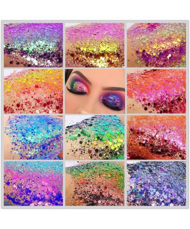 GL-Turelifes Chameleon Body Glitter Gel Set - Sparkling Chunky Glitter for Eyes, Face, Lips & Body - Festival Cosmetic Glitter - Long Lasting - 2 Pack - Buy Online on SooperMarket.com