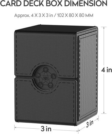 MIXPOET Commander Deck Box - Large Trading Card Case for MTG - Holds 100+ Cards with 2 Dividers - Black - Buy Online on SooperMarket.com