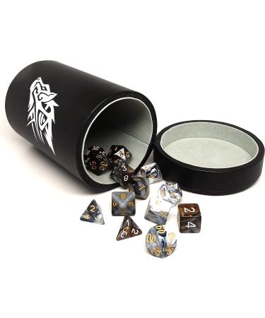 Oversized Dice Cup with Tight-Fitting Lid - Leather Lite Faux Leather Wrap - Holds 80 Dice - Wolf Design - Buy Online on SooperMarket.com