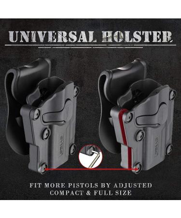Universal OWB Holster | Compact to Full Size Pistols | Custom Size | Index Finger Release | Adjustable Cant | Autolock | Outside Waistband | Matte Black Finish | Left/Right Handed Option - Buy Online on SooperMarket.com