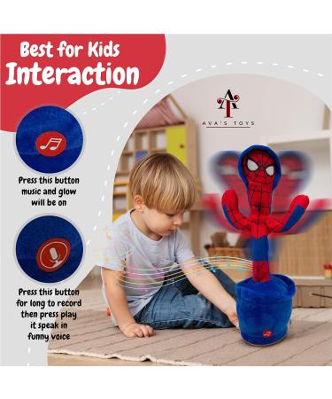 Interactive Superhero Robot Spider Dancing Toy with 120 Songs | Talking Blue Cactus Toy for Boys & Girls | LED Lights & Funny Moves - Buy Online on SooperMarket.com