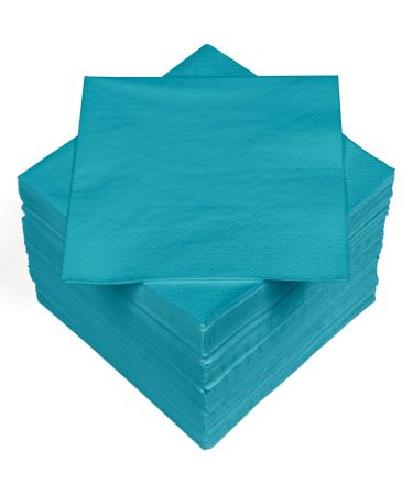 HEKU 100 single-colored napkins 3-layer 33x33cm i Uniform quality for events & gastronomy I practical 5-pack I highly absorbent and stylish turquoise