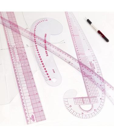 HLZC 15-Piece French Curve Ruler Set for Pattern Making - Clear Sewing Rulers for Beginners and Designers - Buy Online on SooperMarket.com