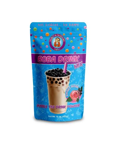 SWEET ROSE Boba / Bubble Tea Drink Mix Powder By Buddha Bubbles Boba (1 Pound / 16 Ounces) | (453 Grams) 1 Pound (Pack of 1)