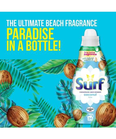 Surf Coconut Bliss Liquid Detergent 648ml - 24 Washes | 24 Count Pack - Concentrated Formula - Buy Online on SooperMarket.com