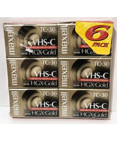 Maxell VHS-C Camcorder, HGX-Gold TC-30, 6-Pack