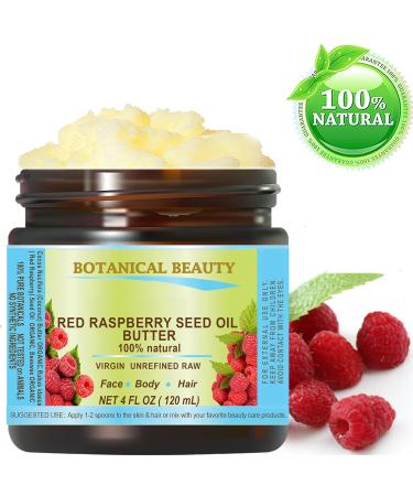 Buy Botanical Beauty Red Raspberry Seed Oil Butter 100% Pure Raw 4 Fl Oz - Natural Cold-Pressed for Face Skin Hair & Nails - Rich in Vitamin E & C - Buy Online on SooperMarket.com