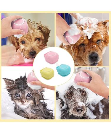 Youery 3-Piece Silicone Pet Bathing Brush Set for Dogs & Cats - Massage Shower Gel Handle Ideal for Grooming & Spa - Buy Online on SooperMarket.com