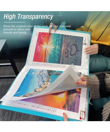Bougimal Diamond Painting Storage Book with 20 Pockets - A3 12x16 Inches, Blue-3 - Diamond Art Accessories for Artwork Display and Protection - Buy Online on SooperMarket.com