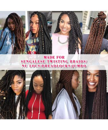 100% Brazilian Wool Hair Acrylic Yarn for African Braids/Senegalese Twist/Faux Locs/Wraps - Natural Black (4pcs) with Crochet Hook - Buy Online on SooperMarket.com