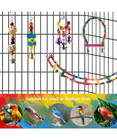 QIODAZOO Parrot Toys Bird Toy 7 Packs Birdcage Swings Bird Feeder Chewing Hanging for Conures Cockatiels Budgie Lovely Birds - Buy Online on SooperMarket.com