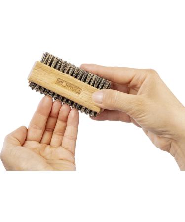 REMOS Double-Sided Hand & Nail Brush | Beech Wood with Natural Grey Bristles - Buy Online on SooperMarket.com
