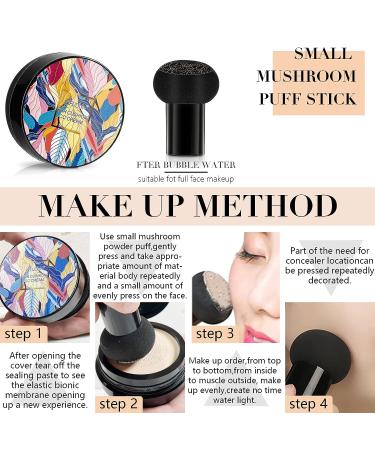NUEDSFXO Mushroom Head Air Cushion CC Cream - Moisturizing Concealer BB Cream for All Skin Types - Long Lasting, Matte Makeup Base with Mushroom Applicator - Even Skin Tone (Natural Color) - Buy Online on SooperMarket.com