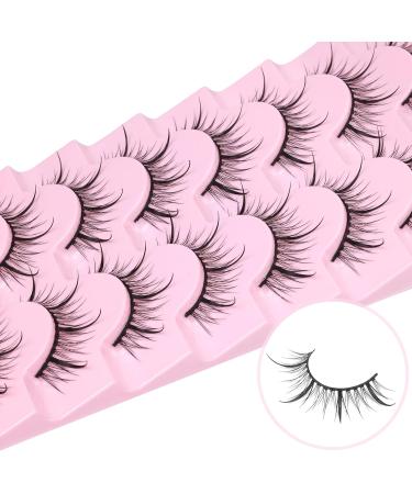Manga Lashes 13MM - Natural Japanese Anime Spiky False Eyelashes - 8 Pairs Pack by PHKERATA Style H - Buy Online on SooperMarket.com