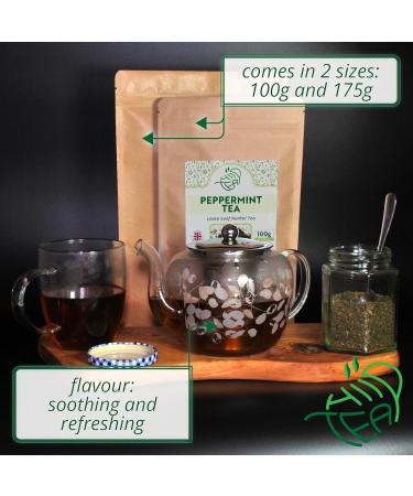 Peppermint Herbal Loose Leaf Tea - 100g of Pure Mint Leaves for Refreshing Tea - Buy Online on SooperMarket.com