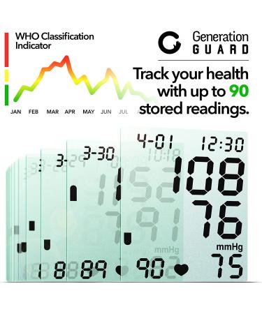 Generation Guard Clinical Automatic Blood Pressure Monitor with FDA Approval and Portable Case - Irregular Heartbeat Detection, Adjustable Wrist Cuff - for Health Monitoring - Buy Online on SooperMarket.com