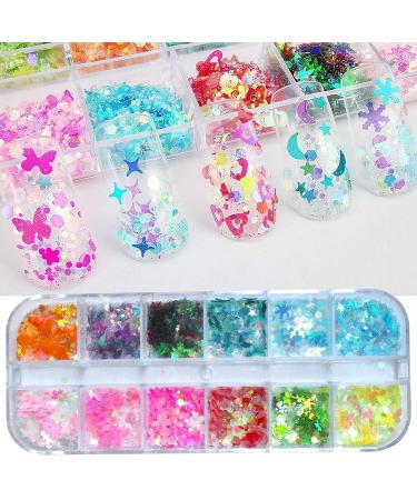 4 Boxes Iridescent White Nail Glitter Mylar Flakes - Nail Art Confetti Sequins for Makeup, Nails & Resin Crafts | LoveOurHome - Buy Online on SooperMarket.com