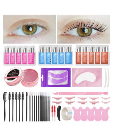 Permania eyelash lifting set lash lifting set eyebrow lifting set eyelash lifting glue with rose scent new accessories eyelashes up to 4-6 weeks salon quality 5PCs eyelash lift set