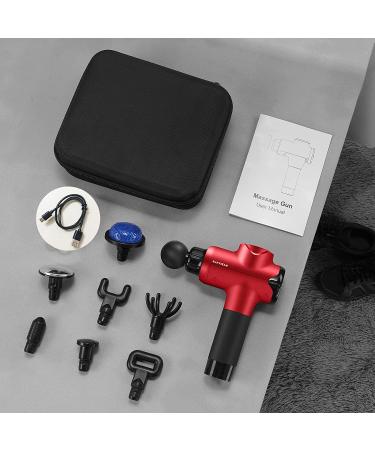 Deep Tissue Heated Massage Gun with Adjustable Temperature and 20 Speeds - Muscle Massager for Post-Workout Pain Relief in Gym, Home, Outdoors - Red - Buy Online on SooperMarket.com