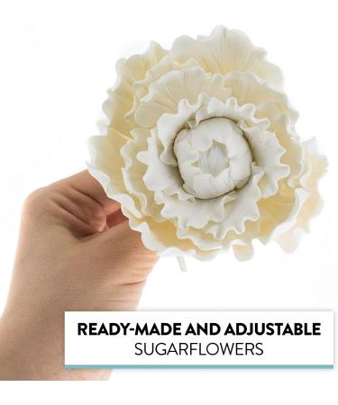 Global Sugar Art Premium Peony Sugar Cake Flower  White  Large  1 Count by Chef Alan Tetreault - Buy Online on SooperMarket.com