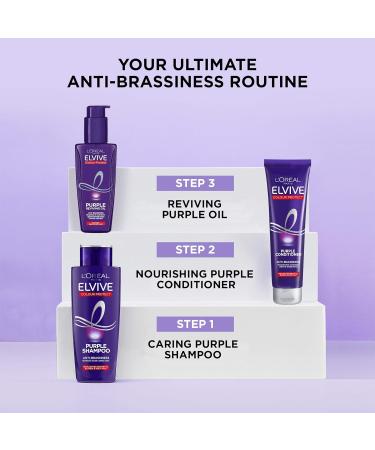 L'Oreal Paris Elvive Colour Protect Purple Anti-Brassiness Hair Oil For Highlighted Brunette Blonde & Grey Hair 100ml - Buy Online on SooperMarket.com