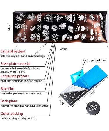 NICENEEDED Dreamcatcher Nail Art Stamping Kit - 6 Templates, 1 Stamper, 1 Scraper, Manicure Tool for DIY Decoration - Style 5 - Buy Online on SooperMarket.com