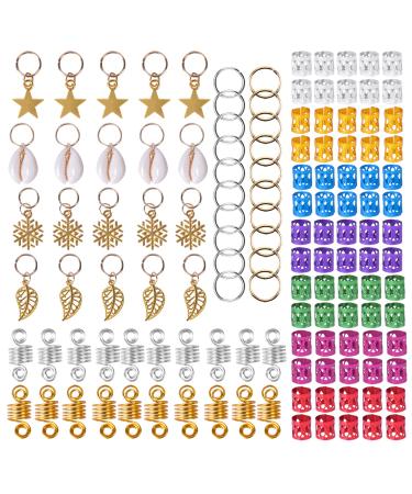 130pcs hair clipping dreadlocks pearl cuffs made of aluminum dreadlocks pearl cuffs hair braiding rings hair jewelry rings clips for braids accessories