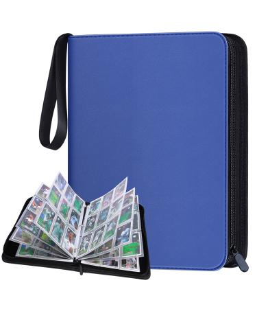 POKONBOY 720 Pockets Trading Card Binder Sleeves Baseball Card Binder Sleeves Trading Card Holder Carrying Card Case Fit for Baseball Cards Trading Cards Football Cards (Blue)