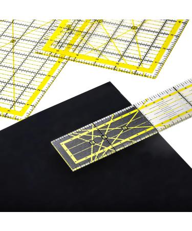 Suwimut Set of 6 Acrylic Quilting Ruler - Transparent Square Quilter Ruler for Fabric Cutting and Sewing - Ironing Ruler with Double Colored Grid Lines - Buy Online on SooperMarket.com