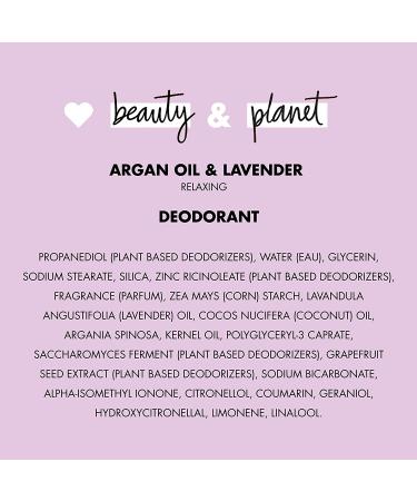 Love Beauty & Planet Relaxing Deodorant - Argan Oil & Lavender 2.95 oz | All-Natural, Eco-Friendly - Buy Online on SooperMarket.com