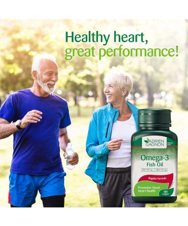 Adrien Gagnon - Omega 3 Fish Oil 1000mg 180 Softgels 180mg EPA and 120mg DHA Supplements for Heart Health and Brain Support Premium Fish Oil Vitamins for Adults and Kids - Buy Online on SooperMarket.com