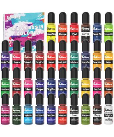 Epoxy Resin Pigment - 36 Color Liquid Translucent Colorant  Highly Concentrated Dye for DIY Jewelry Making  AB Resin Coloring for Paint  Craft - 6ml Each