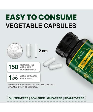 New! Nutravonic L-Theanine Capsules High Potency 250 mg per Capsule (150 Caps). Promotes Relaxation Mental Calmness and Stress Support for Men & Women. Vegan Source. L Theanine 250mg. Non-GMO 150 Capsule 5 Month Supply and Made in Canada. - Buy Online on SooperMarket.com