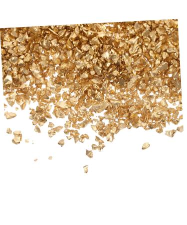 Healeved 1 Glass Chip Resin Colored Rhinestones 3d Nail Charms Rhinestone for Nails Bulk Crafts Nail Accessories Glass Charms Filling in Bulk Colored Bulk Filler Irregular 0.5X0.3cm Golden