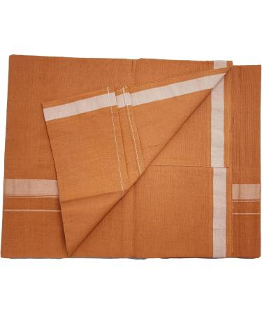 Mylooms Men's Kuthampully Cotton Dhoti | Pure Cotton Kavi Mundu - 2 Meters End Stitched Style 2 - Shop Now - Buy Online on SooperMarket.com