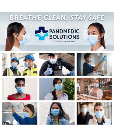 PandMedic Disposable Face Masks Made in USA | Premium 3-Ply Medical Safety Masks - Breathable Elastic Ear Loops - 50ct Resealable Bag for International Shipping - Buy Online on SooperMarket.com