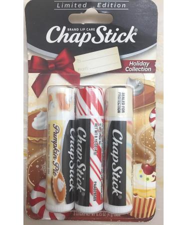 Shop Chapstick Holiday Flavor Collection - Pumpkin Pie Candy Cane & Cake Batter | International Shipping Available - Buy Online on SooperMarket.com
