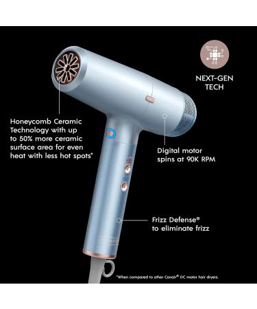 INFINITIPRO by CONAIR DigitalAIRE Hair Dryer | Frizz-Eliminating Blow Dryer with Diffuser | Fast Drying Power & Higher Air Pressure | Blue Light 5-Piece Set - Buy Online on SooperMarket.com