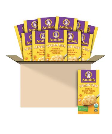 Annie's Organic Vegan Shells & Creamy Sauce Macaroni & Cheese, Non- Dairy, 6 oz (Pack of 12) Shells & Sweet Pumpkin Potato