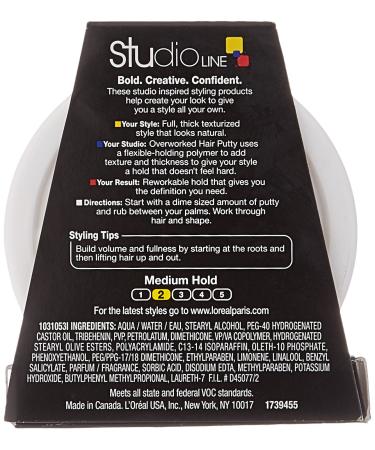 L'Oreal Paris Studio Hair Putty 1.7 oz - Strong Hold & Flexible Style for All Hair Types | International Shipping Available - Buy Online on SooperMarket.com