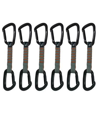 Fusion Climb 6-Pack 11cm Quickdraw Set with Contigua Straight Gate Carabineer/Techno Zoom, Orange/Orange