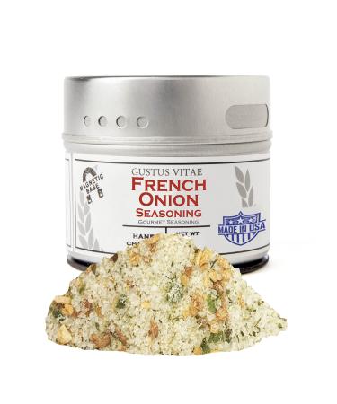 French Onion Seasoning - Authentic Artisanal Gourmet Spice Mix - Non GMO- All Natural - Sustainably Sourced - 3 oz - Magnetic Tin - Gustus Vitae