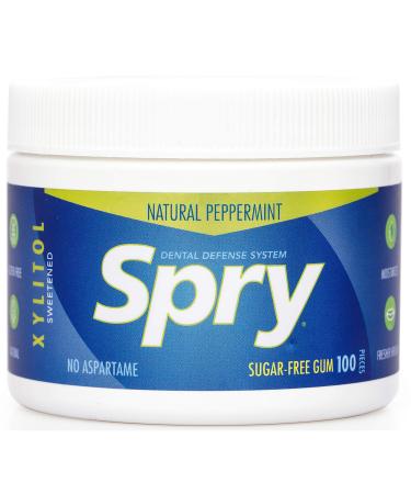 Xlear Spry Chewing Gum Peppermint Sugar Free 100 Count (108 g)