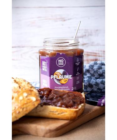 No Sugar Plum Fruit Spread | 80% Fruit Content Erythritol & Stevia | Additive-Free Brot Spread (260g | 3x260g) - International Shipping - Buy Online on SooperMarket.com