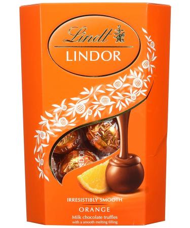 Lindt Lindor Milk Orange 200g - Pack of 2