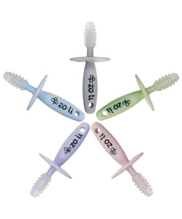 ZoLi Chubby Gummy Teether 2 Pack | Baby Teething Relief - Blue/Grey BPA Free Stick - Buy Online on SooperMarket.com