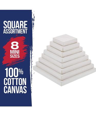 U.S. Art Supply Mini Stretched Canvas Set - Square Assortment (8 Canvases in Various Sizes) 10-Ounce Primed for Painting - Buy Online on SooperMarket.com